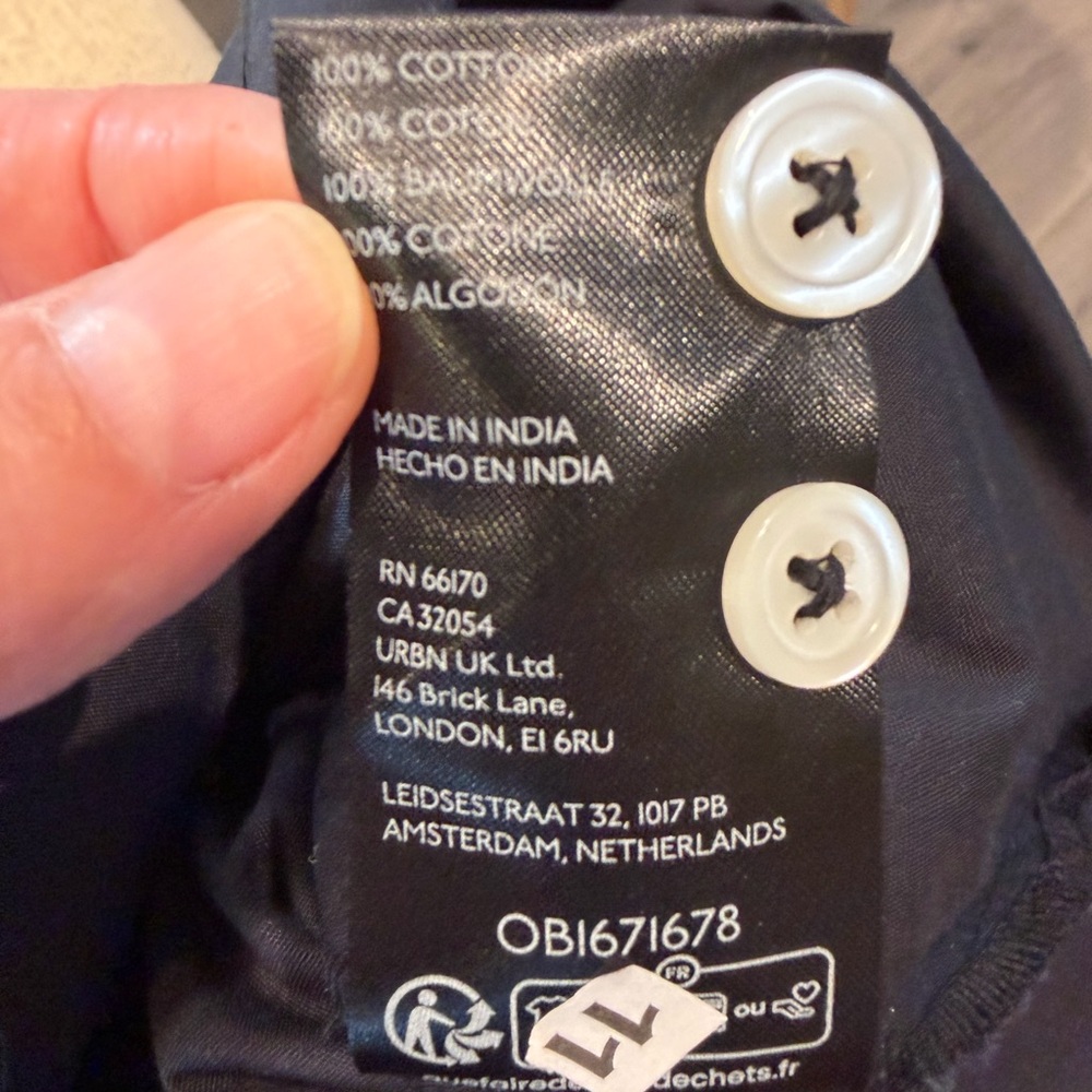 Anthropologie Black Button-Down Shirt - Picture 8 of 9